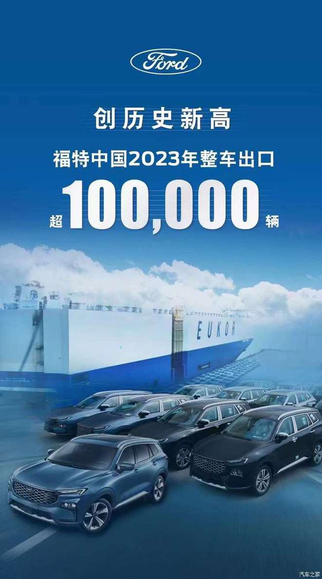 福特中国2023年累计出口突破10万辆大关(图1)